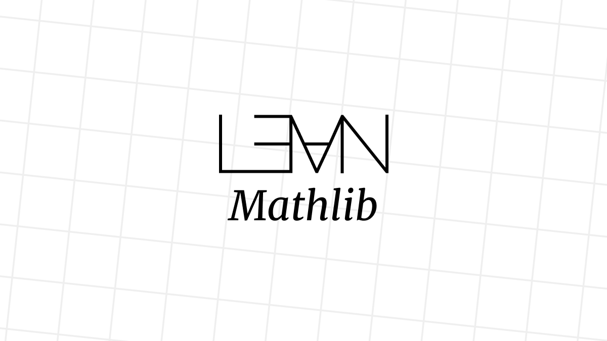 Imasge of a grid with the LEAN logo with Mathlib below.